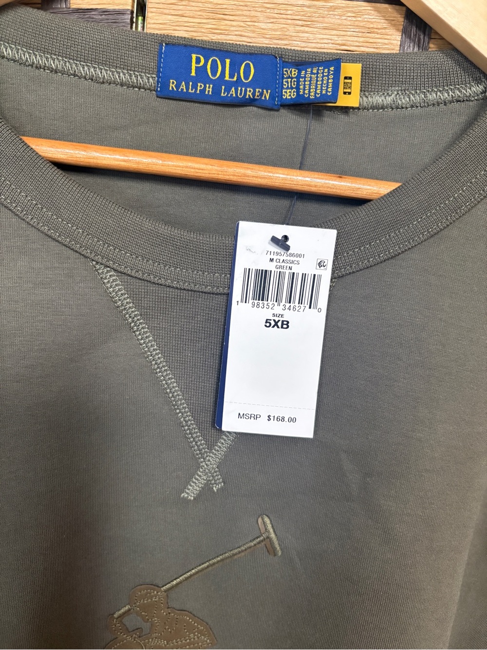 Polo Ralph Lauren olive green sweatshirt size 5X Big - Picture 4 of 9